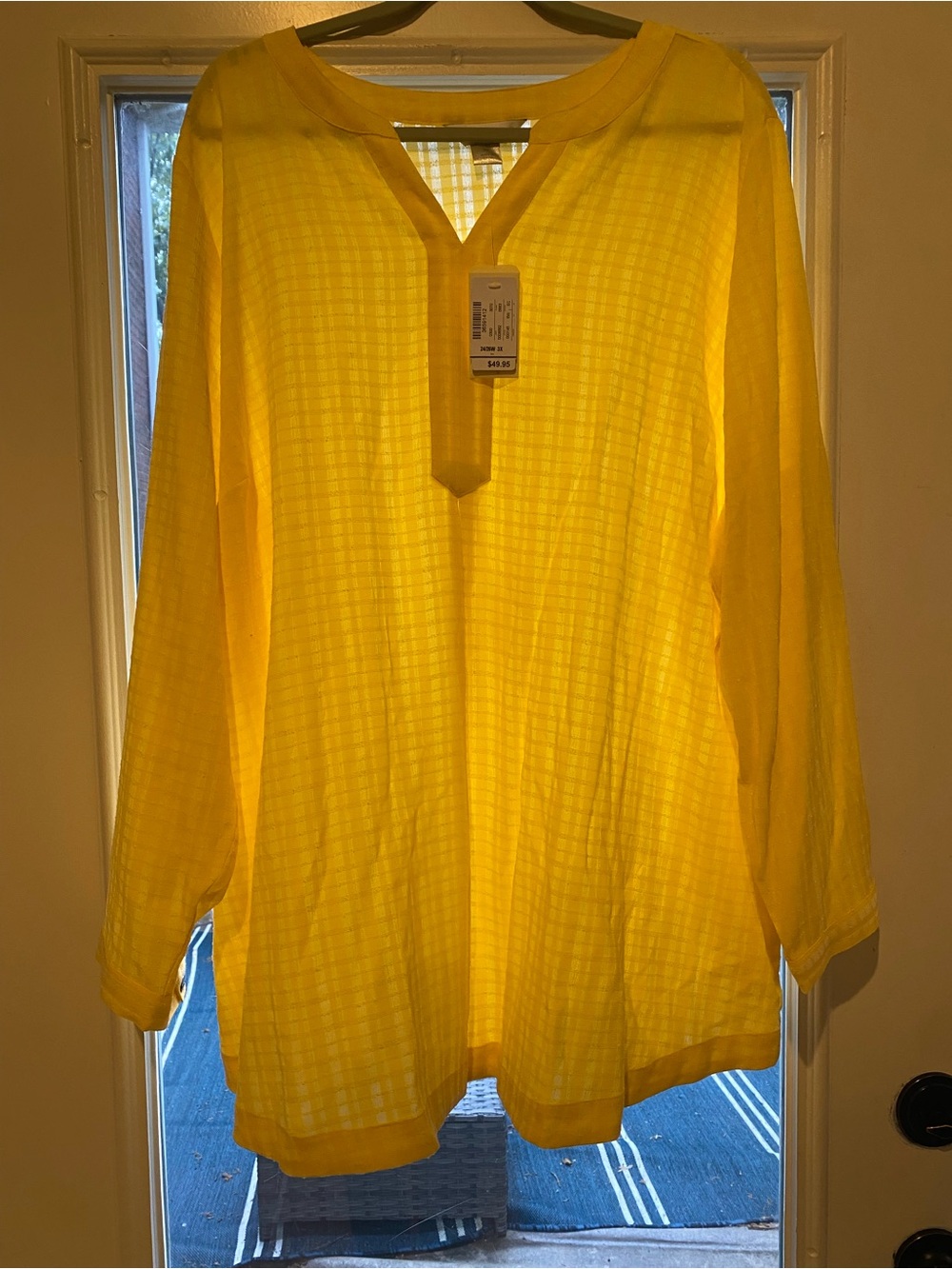 CJ Banks Bright Yellow Lightweight Tunic Top NWT